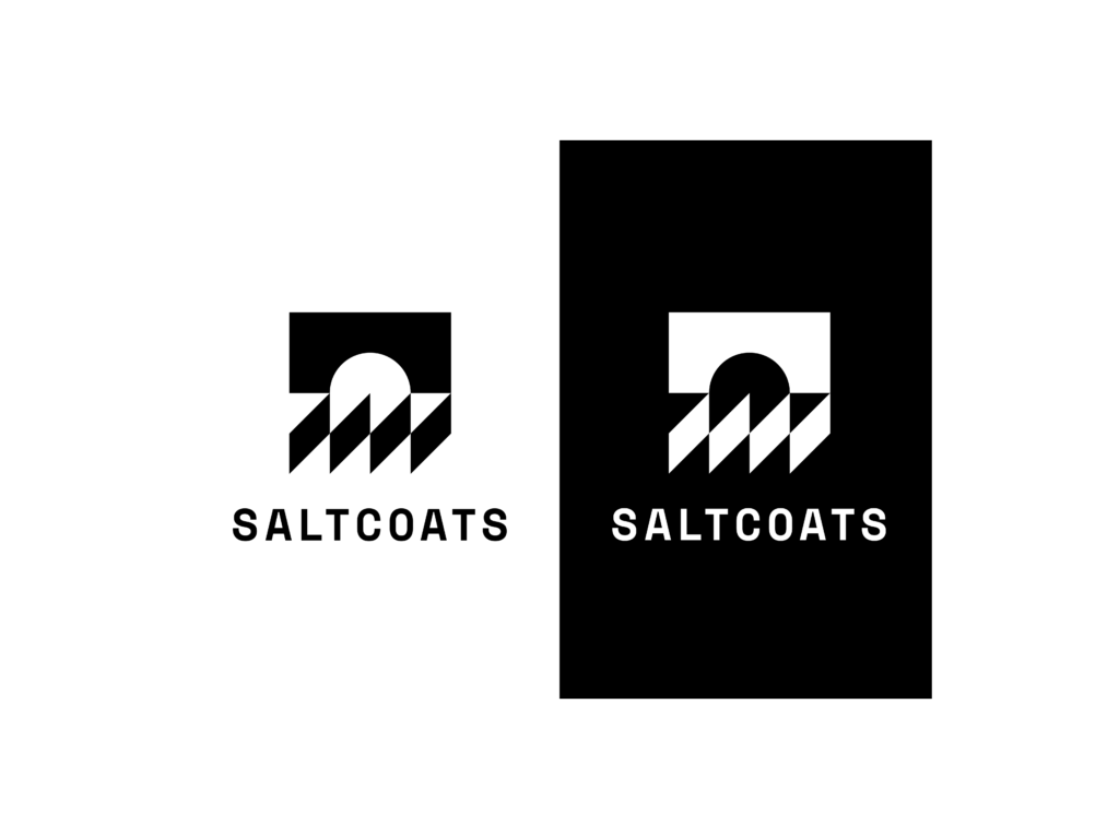 Saltcoats logo, black and white
