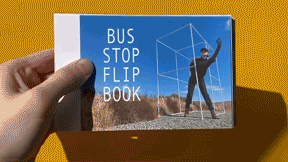 bus stop flip book, person waiting and then signallaing for bus to stop