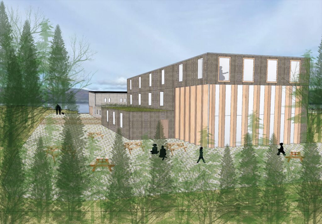 To show the private gardens relationship to the residential building.