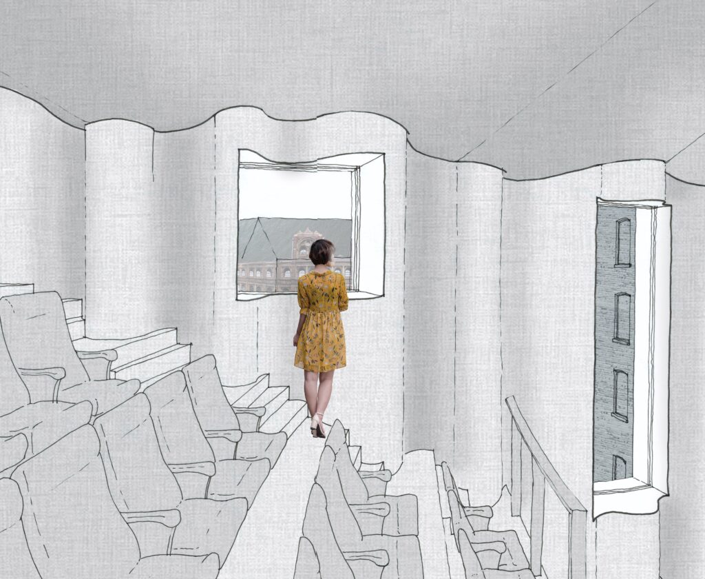 Theatre Interior with View towards Existing Buildings