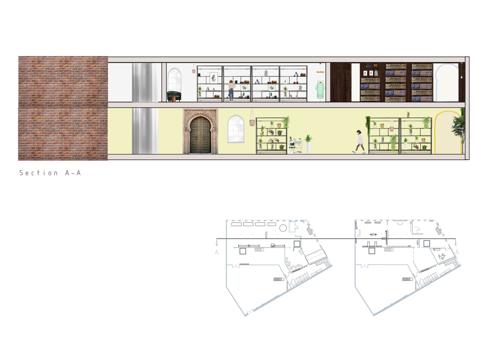 Plan and section.